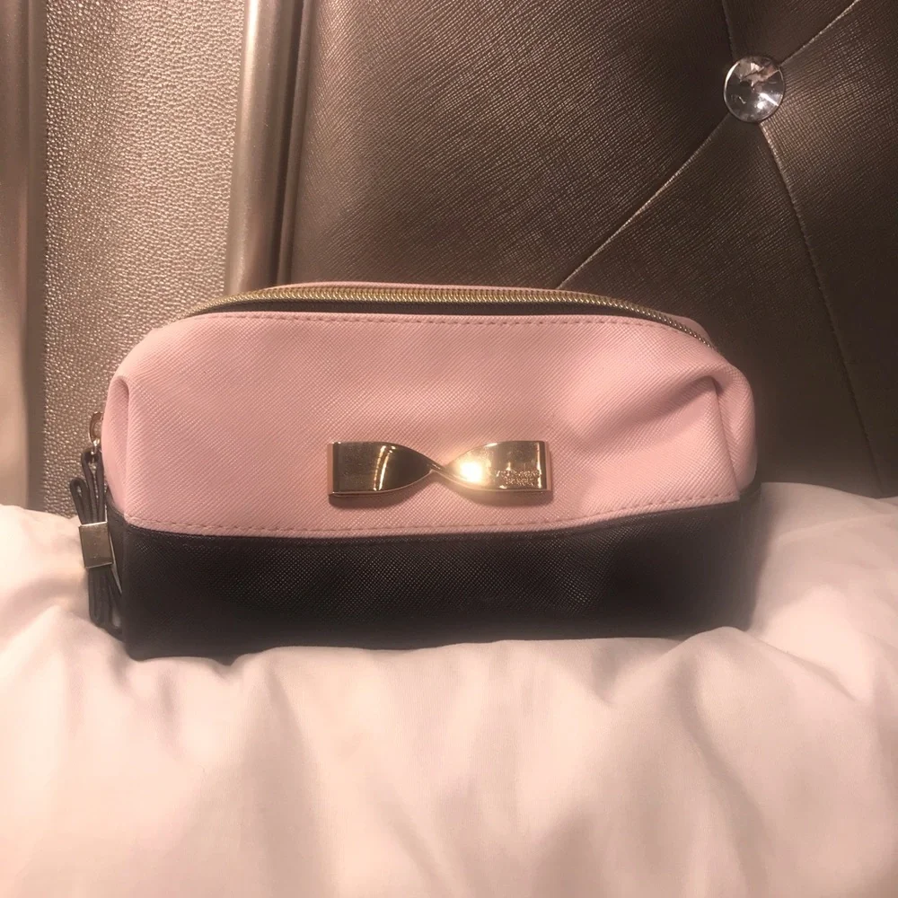 Victoria's Secret Pink and Black Bow Cosmetic Pouch
